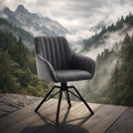 Chaise pivotante velours KOYA - L'Orbite de Soie